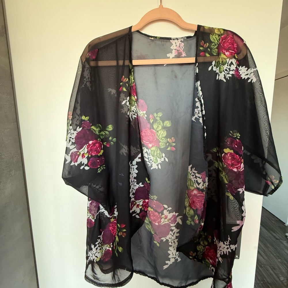 Floral Sheer Kimono Cardigan